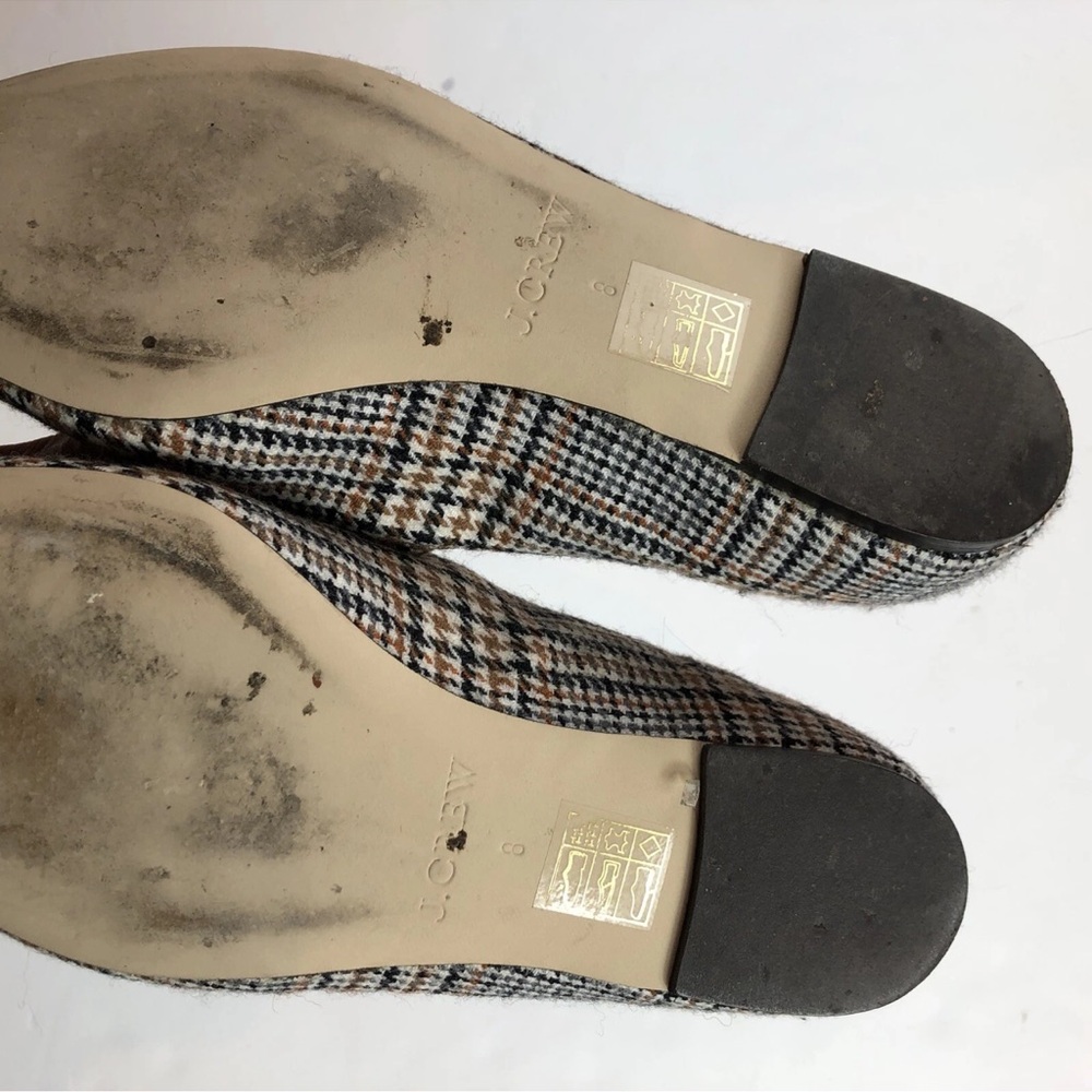 J.Crew Strappy Pointed Tie Flats In Glen Plaid Sz 8 - Picture 3 of 5